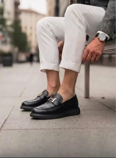 Mocasini barbati H, casual, negri, piele eco, comozi , H01